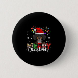 Dachshund Santa Dog Merry Christmas Oversized T-Sh Button