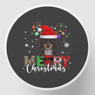 Dachshund Santa Dog Merry Christmas Oversized T-Sh Mini Candle Favors