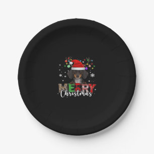 Dachshund Santa Dog Merry Christmas Oversized T-Sh Paper Plates
