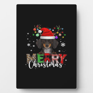 Dachshund Santa Dog Merry Christmas Oversized T-Sh Plaque