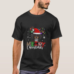 Dachshund Santa Dog Merry Christmas Oversized T-Sh T-Shirt
