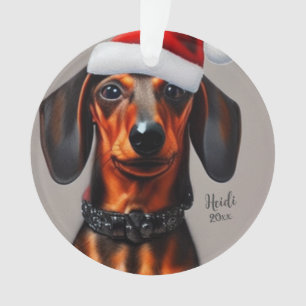 Dachshund, Santa Dog, Personalize,Christmas Orname Ornament