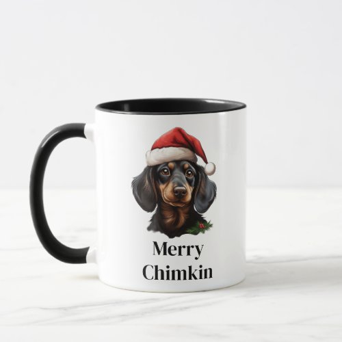 Dachshund Santa Hat Christmas Dog Mug