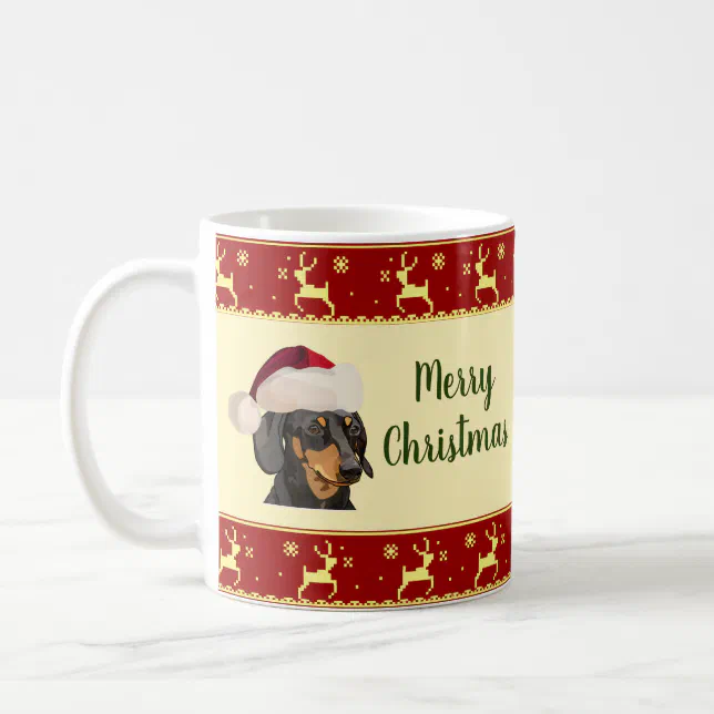 Dachshund Santa Merry Christmas Coffee Mug | Zazzle