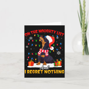 Dachshund Santa On The Naughty List Dachshund Chri Card