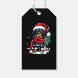 Dachshund Santa On The Naughty List Dachshund Chri Gift Tags