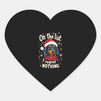 Dachshund Santa On The Naughty List Dachshund Chri Heart Sticker
