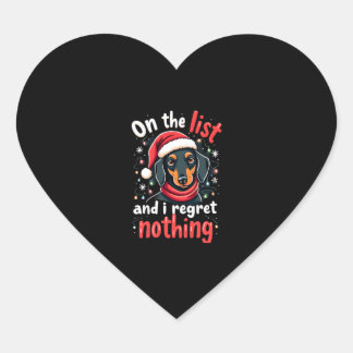 Dachshund Santa On The Naughty List Dachshund Chri Heart Sticker