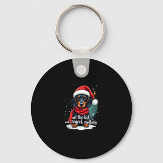 Dachshund Santa On The Naughty List Dachshund Chri Keychain