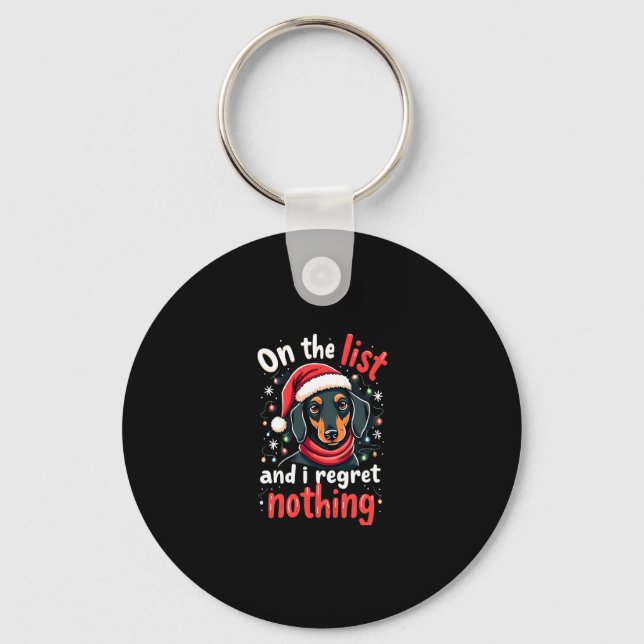 Dachshund Santa On The Naughty List Dachshund Chri Keychain (Front)