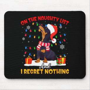 Dachshund Santa On The Naughty List Dachshund Chri Mouse Pad