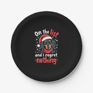 Dachshund Santa On The Naughty List Dachshund Chri Paper Plates