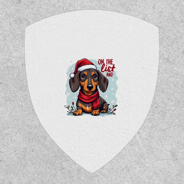 Dachshund Santa On The Naughty List Dachshund Chri Patch (Front)