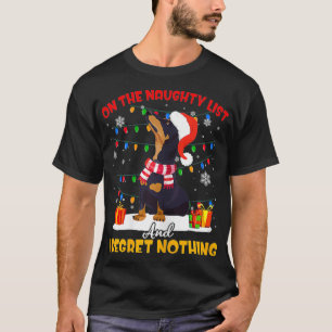 Dachshund Santa On The Naughty List Dachshund Chri T-Shirt