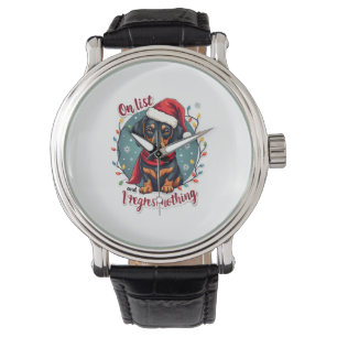Dachshund Santa On The Naughty List Dachshund Chri Watch