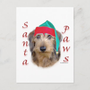 Dachshund Santa Paws Holiday Postcard