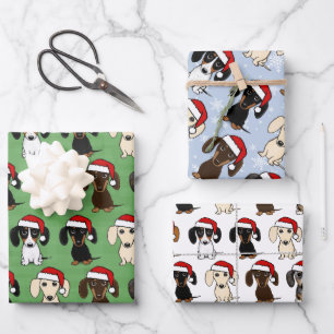 Dachshund Santas Cute Dogs Christmas Wrapping Paper Sheets