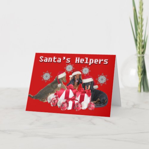 Dachshund Santas Helper Cards