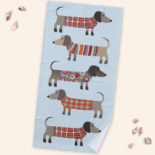 Dachshund Sausage Dog Beach Towel