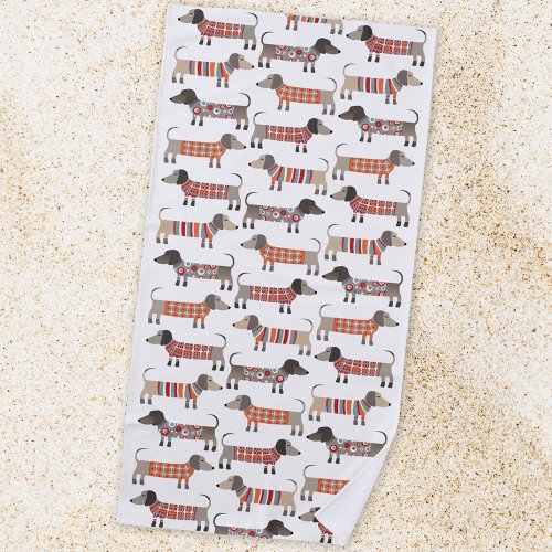 Dachshund Sausage Dog Beach Towel