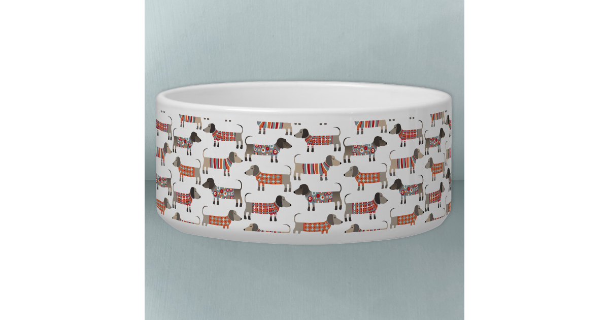 Dachshund / Sausage Dog Ceramic Food / Water Bowl 