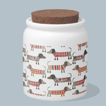 Dachshund Sausage Dog Candy Jar by Squirrell at Zazzle