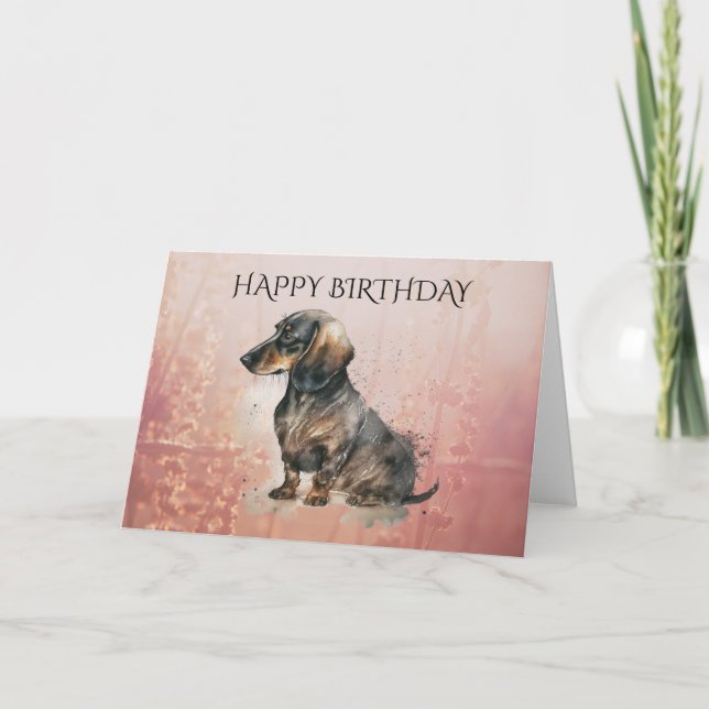 DACHSHUND Sausage Dog card with editable text  (Front)