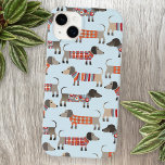 Dachshund Sausage Dog Case-Mate iPhone 14 Plus Case<br><div class="desc">Cute little Dachshund sausage or wiener dogs in woolly knitwear. Perfect for dog lovers and dog walkers.  Original art by Nic Squirrell.</div>