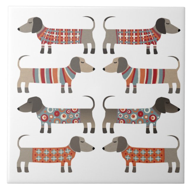 Dachshund Sausage Dog Ceramic Tile (Front)