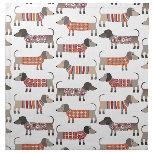 Dachshund Sausage Dog Cloth Napkin (Front)