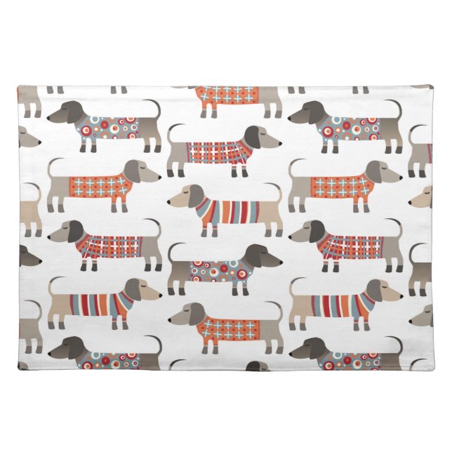 Dachshund Sausage Dog Cloth Placemat (Front)