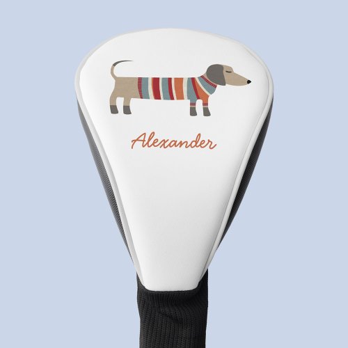 Dachshund Sausage Dog Custom Name Golf Head Cover