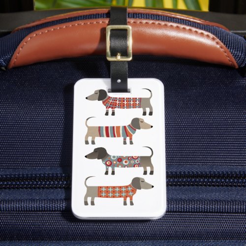 Dachshund Sausage Dog Custom Name Luggage Tag
