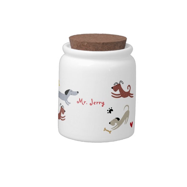 Dachshund Sausage Dog Cute Teckel Team Doxie Candy Jar (Left)