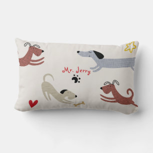 Dachshund Sausage Dog Cute Teckel Team Doxie Lumbar Pillow