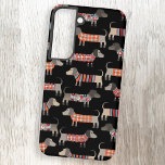 Dachshund Sausage Dog Dark Samsung Galaxy S22 Case<br><div class="desc">Cute little Dachshund sausage or wiener dogs in woolly knitwear. Perfect for dog lovers,  dog moms,  dog dads and dog walkers.  Original art by Nic Squirrell.</div>