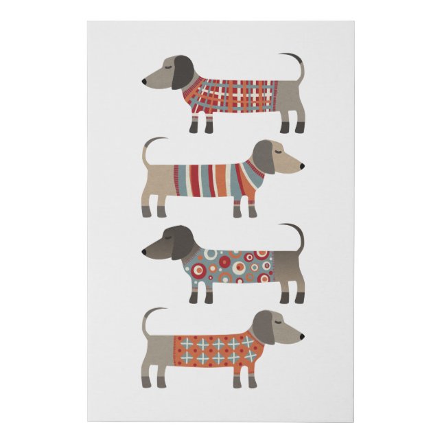 Dachshund Sausage Dog Faux Canvas Print (Front)