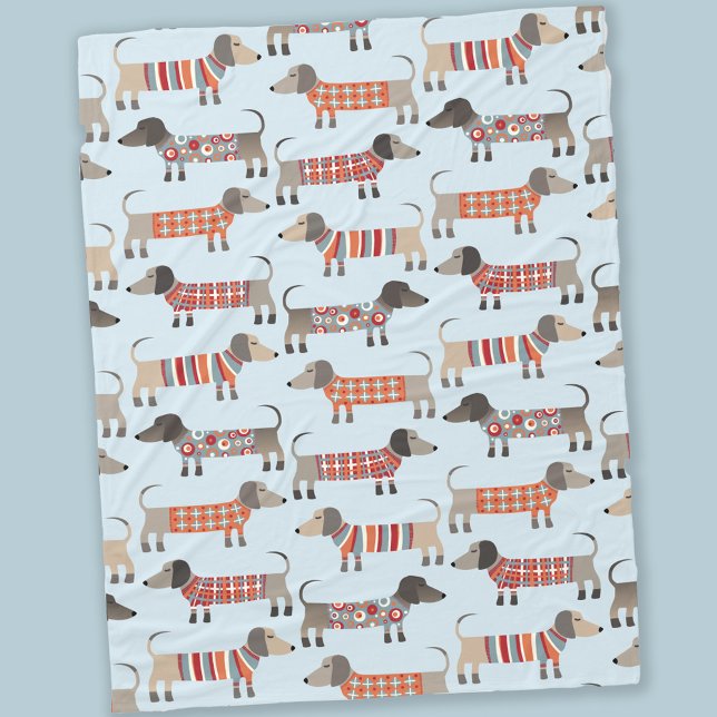 Dachshund Sausage Dog Fleece Blanket (Creator Uploaded)