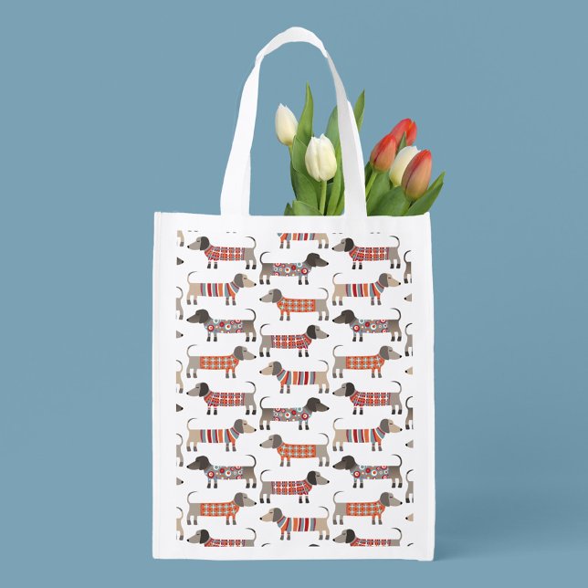 Dachshund Sausage Dog Grocery Bag (Creator Uploaded)