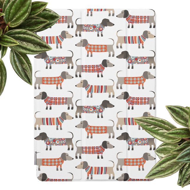Dachshund Sausage Dog iPad Pro Cover (Fun Dachshund Wiener Sausage Dog pattern ipad cover)