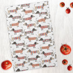 Dachshund Sausage Dog Kitchen Towel<br><div class="desc">Cute little Dachshund sausage or wiener dogs in woolly knitwear. Perfect for dog lovers and dog walkers.</div>