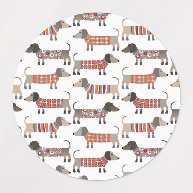 Dachshund Sausage Dog Labels (Design 1)