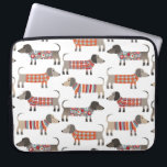 Dachshund Sausage Dog Laptop Sleeve<br><div class="desc">Cute little Dachshund sausage or wiener dogs in woolly knitwear. Perfect for dog lovers and dog walkers.</div>
