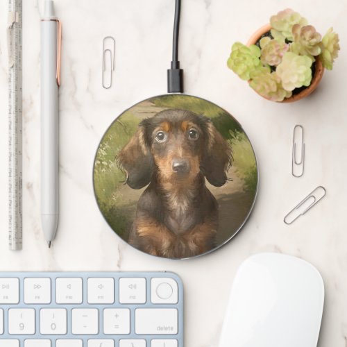 Dachshund Sausage Dog Lover Art Phone Accessory Wireless Charger