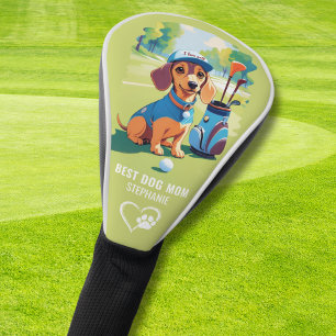 Dachshund Sausage Dog Mom Golfer Monogram Name Golf Head Cover