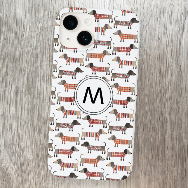 Dachshund Sausage Dog Monogram Case-Mate iPhone Case (Creator Uploaded)