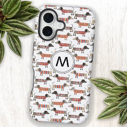 Dachshund Sausage Dog Monogram Initial iPhone 16 Case