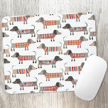 Dachshund Sausage Dog Mouse Pad<br><div class="desc">Cute little Dachshund sausage or wiener dogs in woolly knitwear. Perfect for dog lovers and dog walkers.</div>