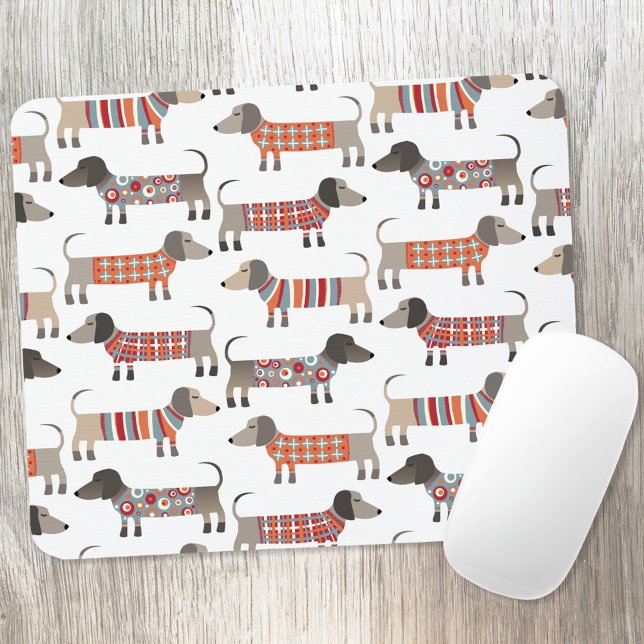 Dachshund Sausage Dog Mouse Pad (Dachshund Wiener Sausage Dog fun  art mousemat)