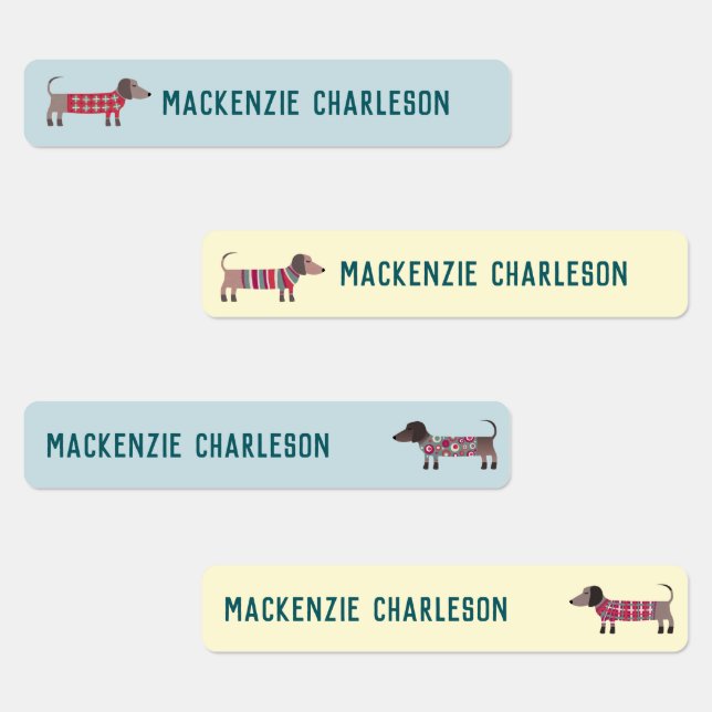Dachshund Sausage Dog Name Labels (Group)